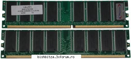 memorii ddram takems dual channel vand memorii takems 2x512 400 mhz ddram timing 2.5/3/3/8. cod: